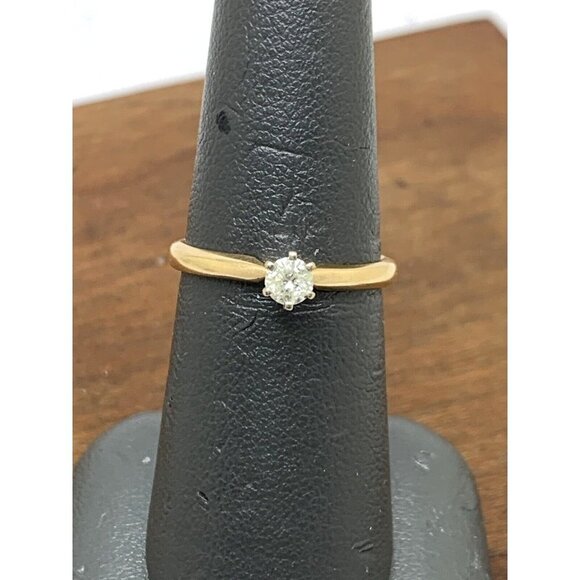 Diamond Engagement Ring 14k Yellow Gold 0.20 Carat Estate Jewelry Size 6… - Picture 7 of 14